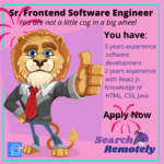Search Remotely Sr Frontend Job Listing